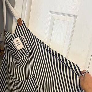 Navy and White Striped Apron